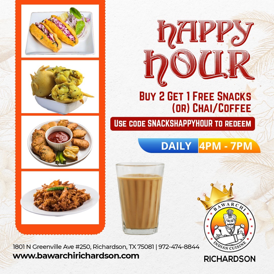 Evening Snacks & Chai Happy Hour| Buy 2 Get 1 Free Offer| Use SNACKHAPPYHOUR Code!!